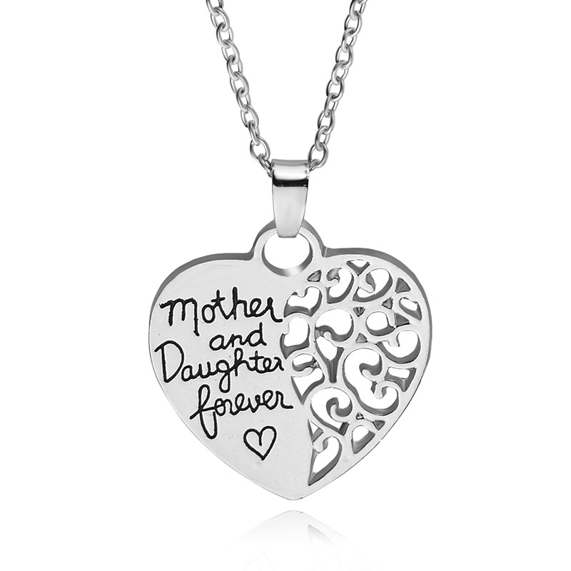 Mode Simple Style Mère Et Fille Mère Fille Éternelle Amour Pendentif Chaîne De Chandail En Gros Nihaojewelry display picture 1