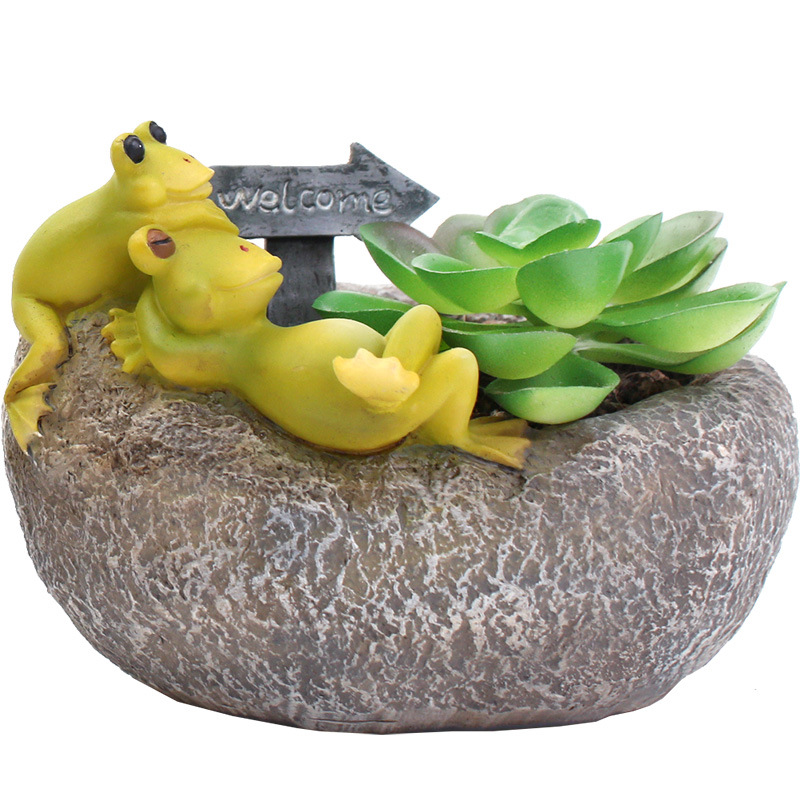 Chậu cây resin phong cách đồng quê, chậu mọng nước mini, trang trí nhà và tiểu cảnh (RG-277)