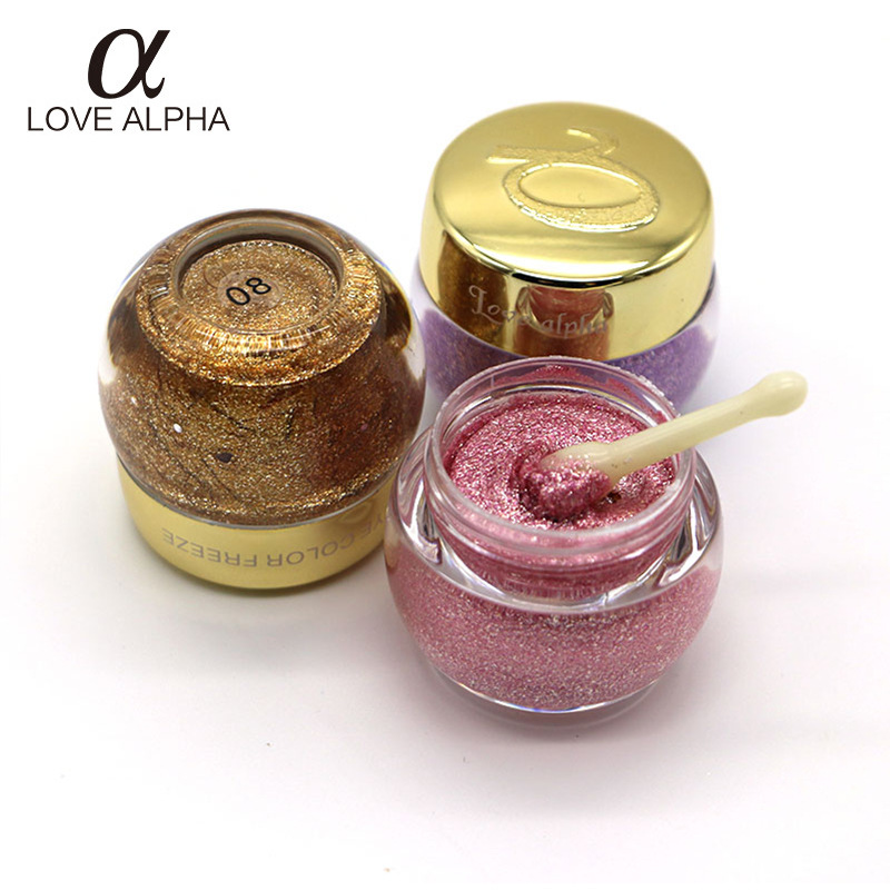 批发跨境专供阿尔法3D眼蜜 持久闪亮湿眼影打底 舞台妆亮片眼影