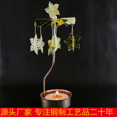 厂家直销热能自动转动烛台圣诞节装饰用品麋鹿圣诞树走马灯烛台