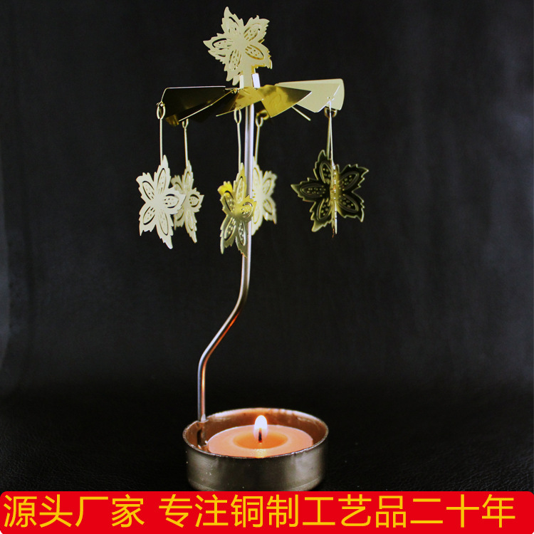 厂家直销热能自动转动烛台圣诞节装饰用品麋鹿圣诞树走马灯烛台