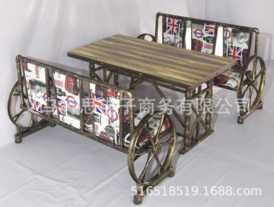 复古工业风主题火锅烤鱼店铁艺卡座沙发串串香餐厅烤肉桌椅菜架子|ms