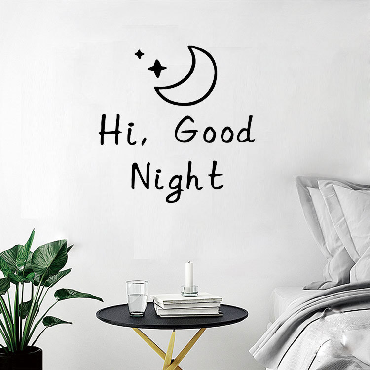 SZ8307 Hi Good Night Good night english Wall stickers ins Nordic Sticker bedroom Study Decorative stickers
