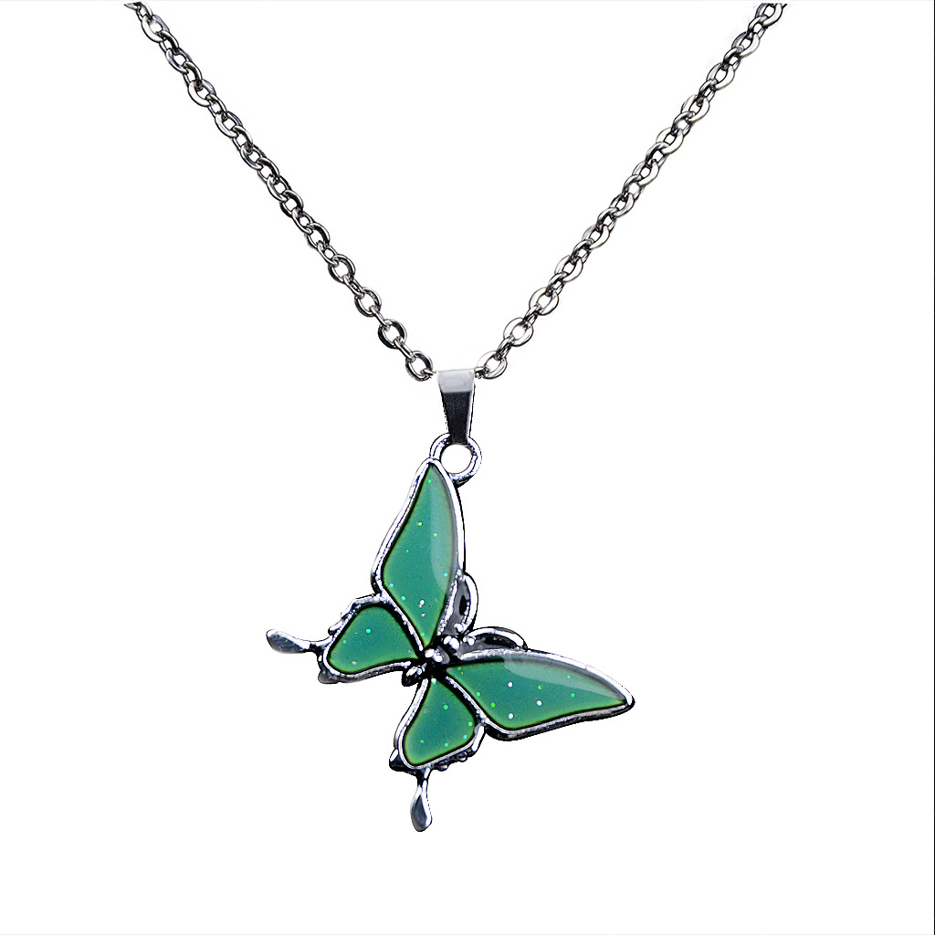 Fashion Butterfly Temperature Change Color Stainless Steel Necklace display picture 10