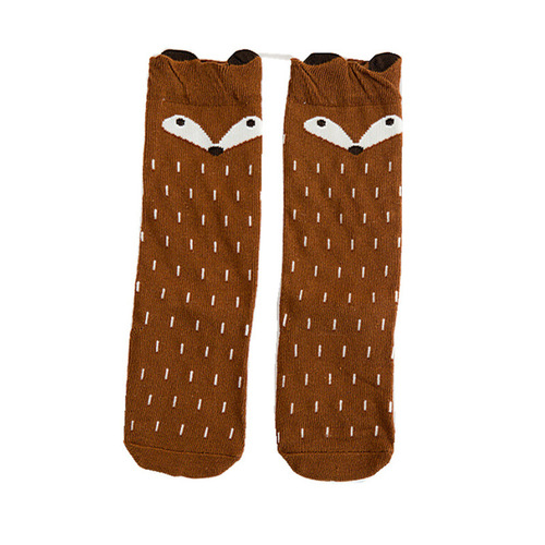 Children's high socks, bear fox, cute baby socks, owl cartoon children's cotton socks, wholesale and custom made by manufacturers