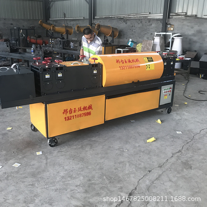 全自动调直除锈刷漆一体机数控液压调直切断机 工地架子管调锈机