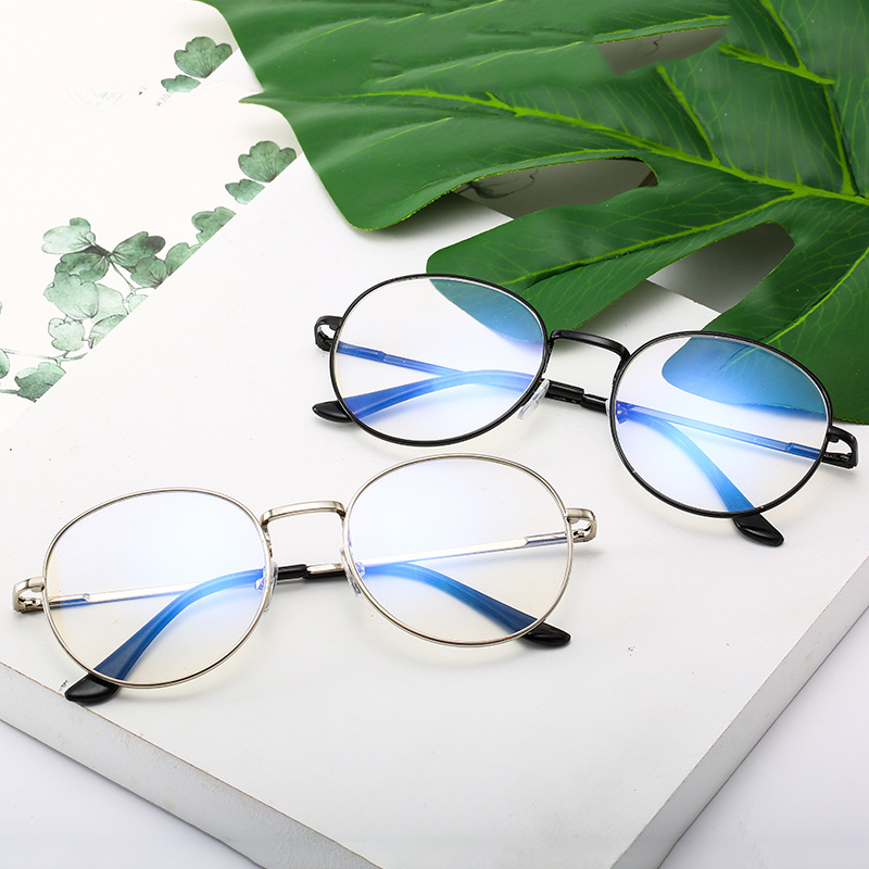 成品近视眼镜100度-600度文艺复古圆形学生眼镜框厂家批发