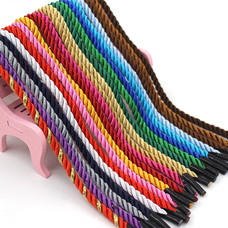 customized 345mm Three shares Secondary color Twisted Rope clothing Polyester fiber Hand Tisheng golden Gift box Gift Bags colour rope