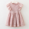 Girls’ lace fly sleeve Princess hollow out dress