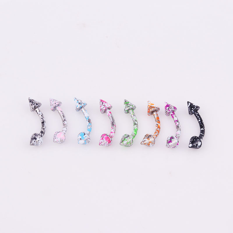 8 Couleurs Vernis Cône Pointu Bijoux De Piercing En Acier Inoxydable display picture 5