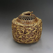 黄铜大号千鹤熏香炉摆件盘香炉古玩铜器仿古黄铜工艺品黄铜香炉