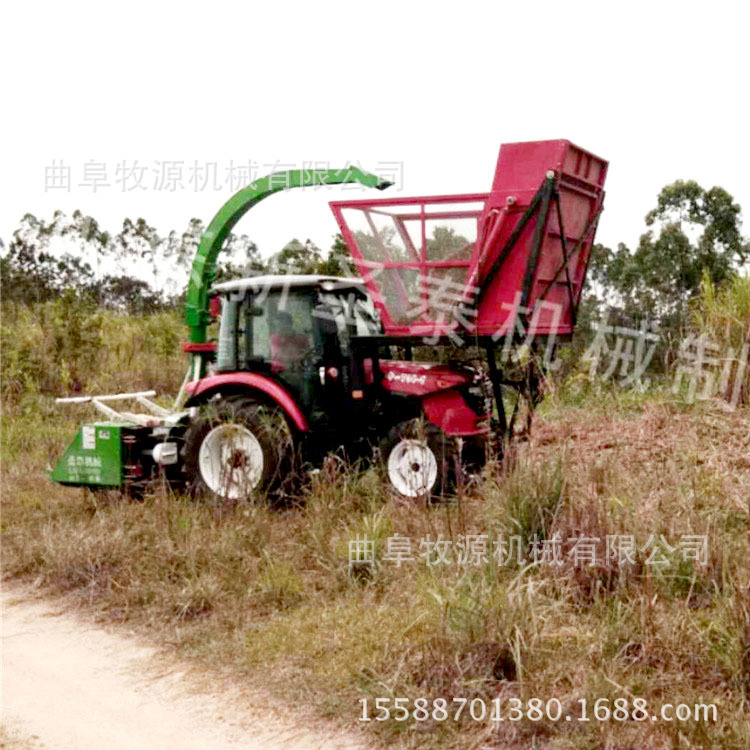 广东茎穗兼收青饲料收割机价格     拖拉机全株玉米秸秆回收机