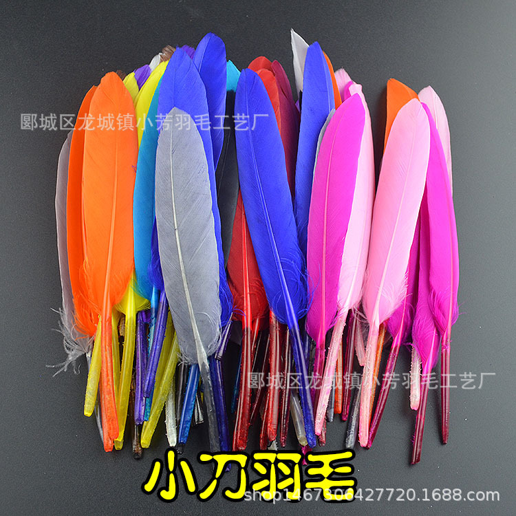 厂家供应小直刀羽毛 羽毛批发 漯河diy小刀羽毛 鹅毛大飘羽毛天然