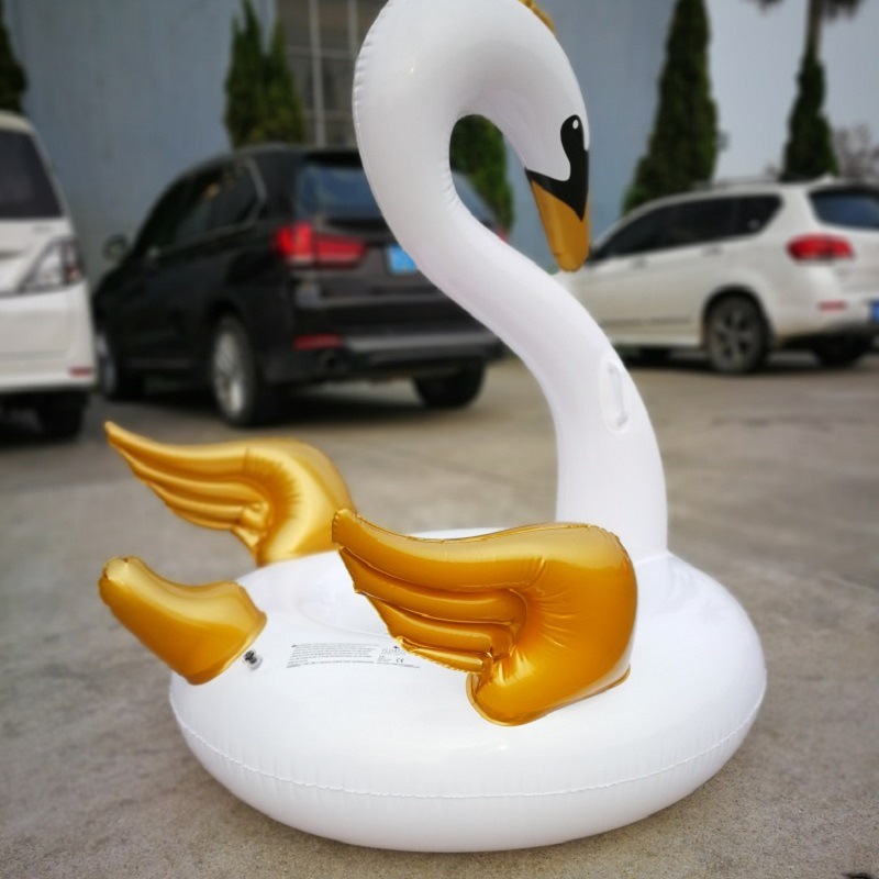 Inflatable golden swan