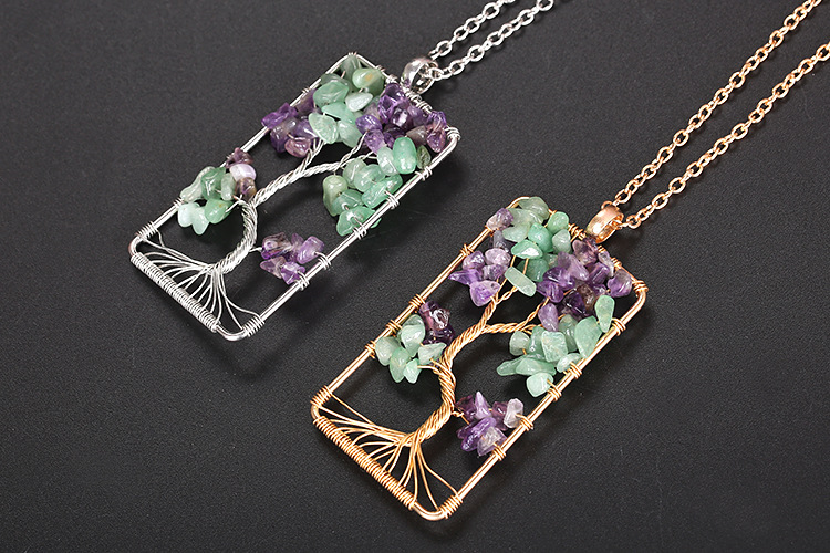 Ethnic Style Tree Crystal Plating Pendant Necklace 1 Piece