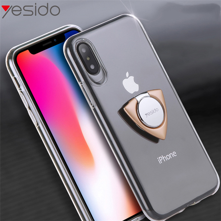 yesido iPhonex指环支架手机壳 指尖陀螺苹果透明tpu防摔手机壳