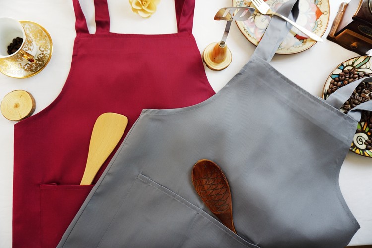 Estilo coreano moda lindo cocina restaurante ropa de trabajo para adultos hombres y mujeres delantal logotipo personalizado bordado impresión