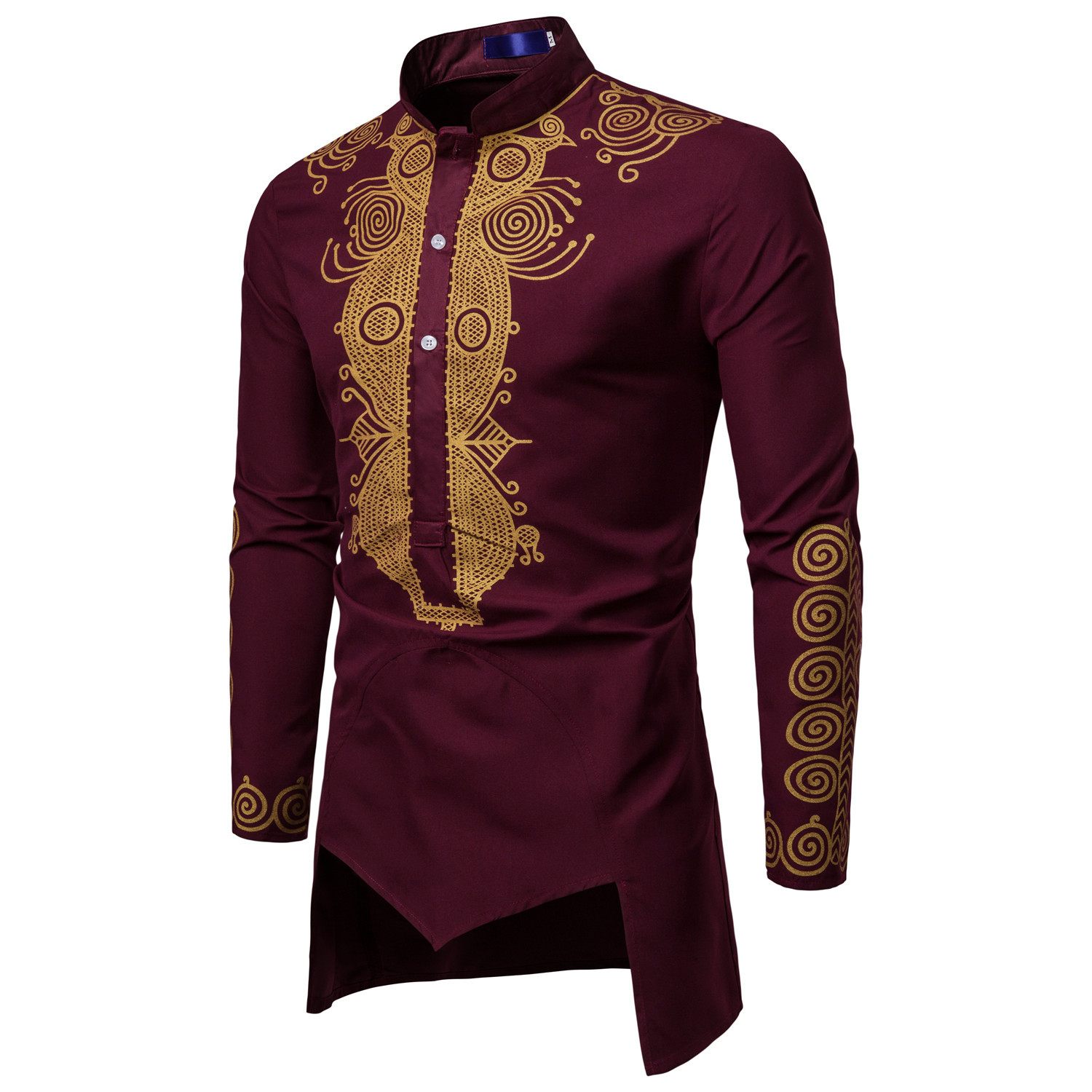 Buy Dropshipping Mens Casual Shirts Online, Cheap Men African Gold ...