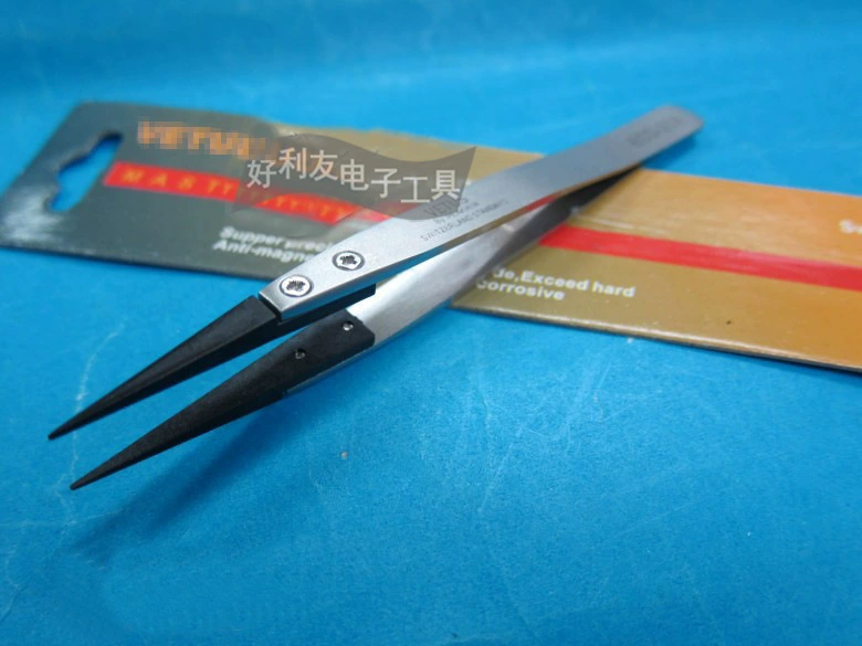 Высококачественный Швейцарский ESD-259 Антистатический пинцет со сменной головкой из углеродного волокна, антистатический пинцет из нержавеющей стали