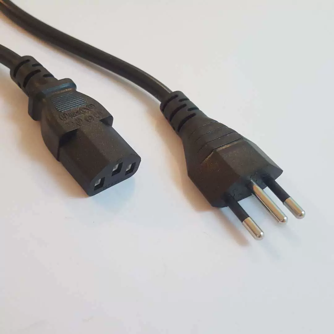 巴西双头品字尾电源线 巴西0.75mm1.5米 适配器AC对接电脑插头线