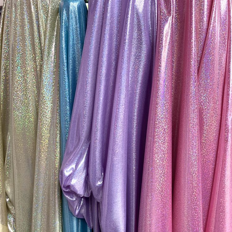 涤纶烫银镭射布料婚庆装饰头饰发饰玩具背景工艺品面料细点烫金布