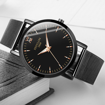 FEDYLON/佛蒂仑男士手表批发厂家夜光石英表网带男款学生钟表男表