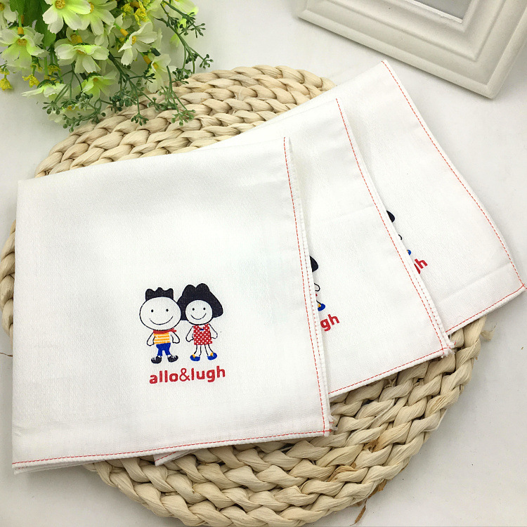 跨境新款新生儿婴幼儿口水巾全棉纱布单层方巾洗脸巾围嘴