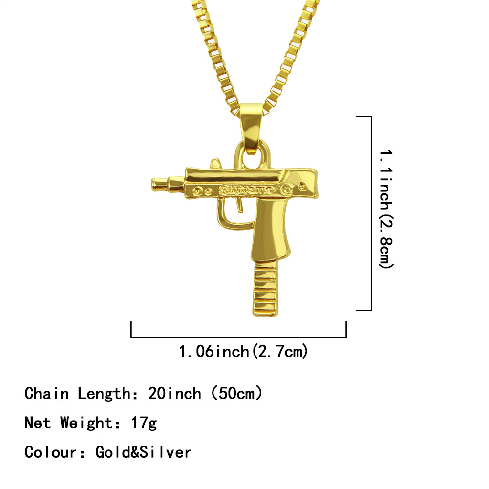 Nouveau Collier Mini Hip Hop Pistolet Mitrailleuse Collier display picture 1