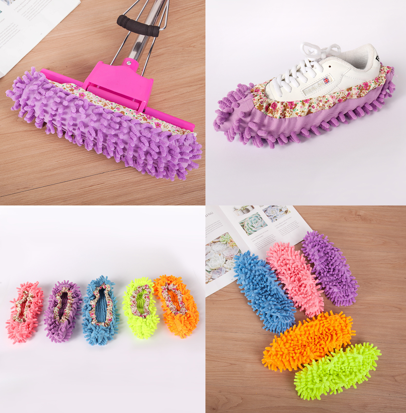 Chenille Shoe cover Lazy man Mopping the floor Shoe cover Lazy man Shoe cover Coral Brushing slipper water uptake decontamination Manufactor Direct selling