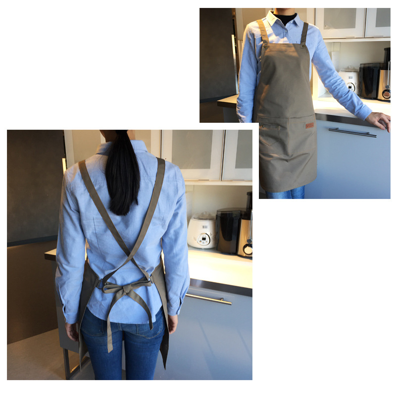 Delantal de lona personalizada impresión leche té Cafetería Restaurante hornear manicura moda coreana hombres y mujeres Ropa Trabajo