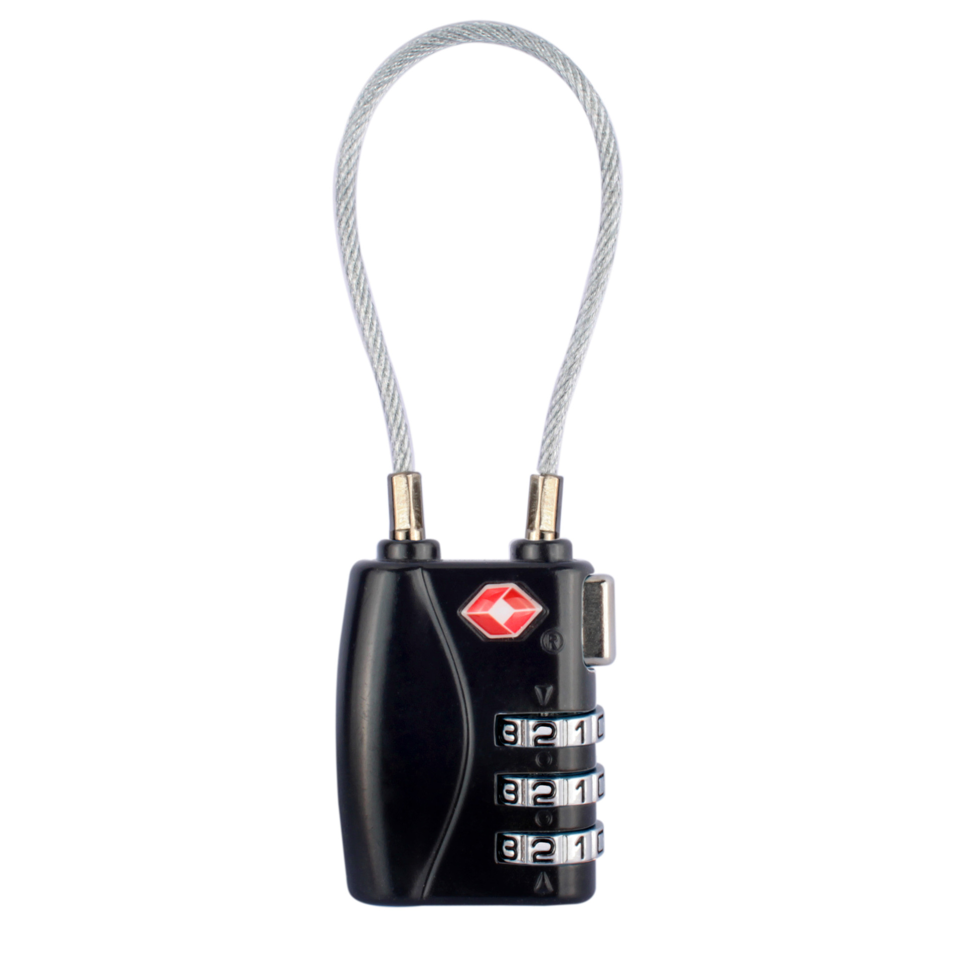 thumbnail image 1 of Candados para equipaje con cable de acero Candado de combinación de 3 dígitos con indicador de inspección Candado sin llave para maleta Mochila Equipaje (paquete de 2), 1 of 5