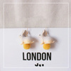 Retro cute asymmetrical rabbit heart-shaped, earrings, ear clips, Korean style