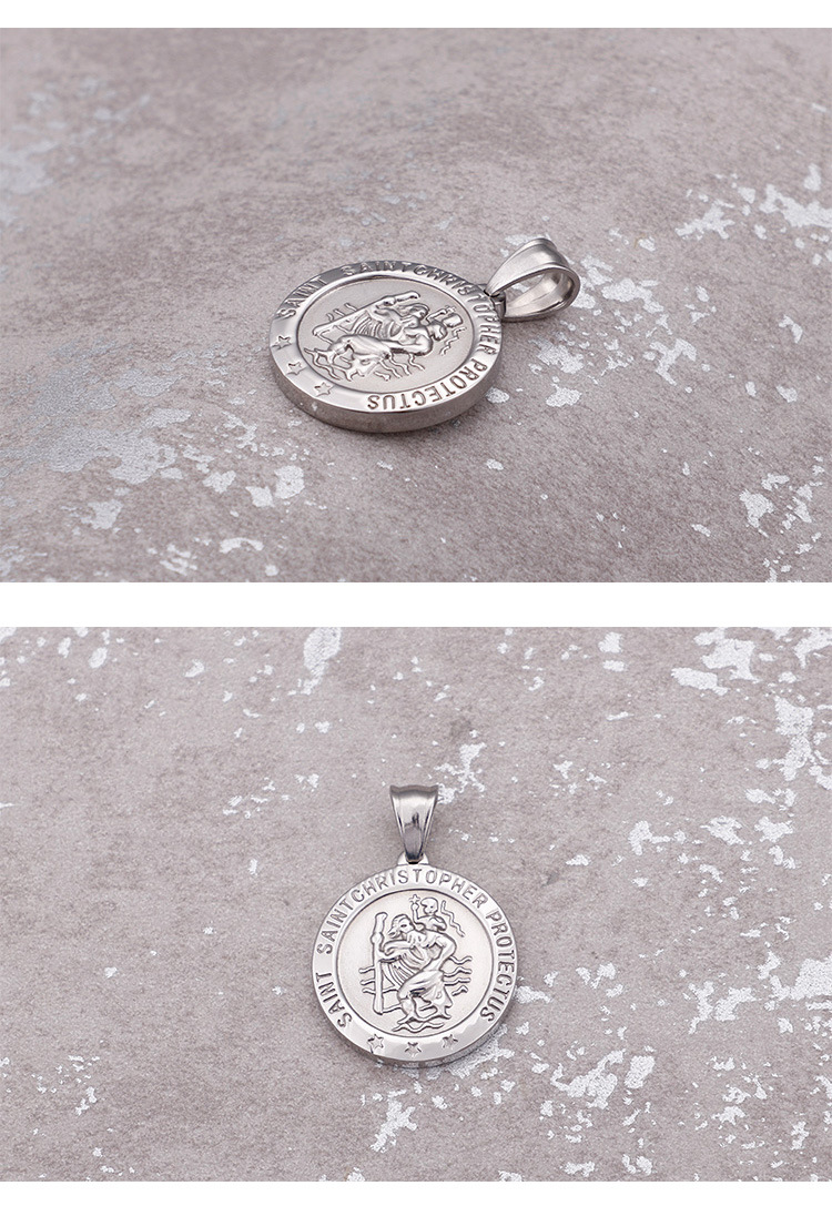 Women'S Gender Fashion Style Plating Craft European And American Fashion Stainless Steel Fashion Simple Religious Pendant Necklace