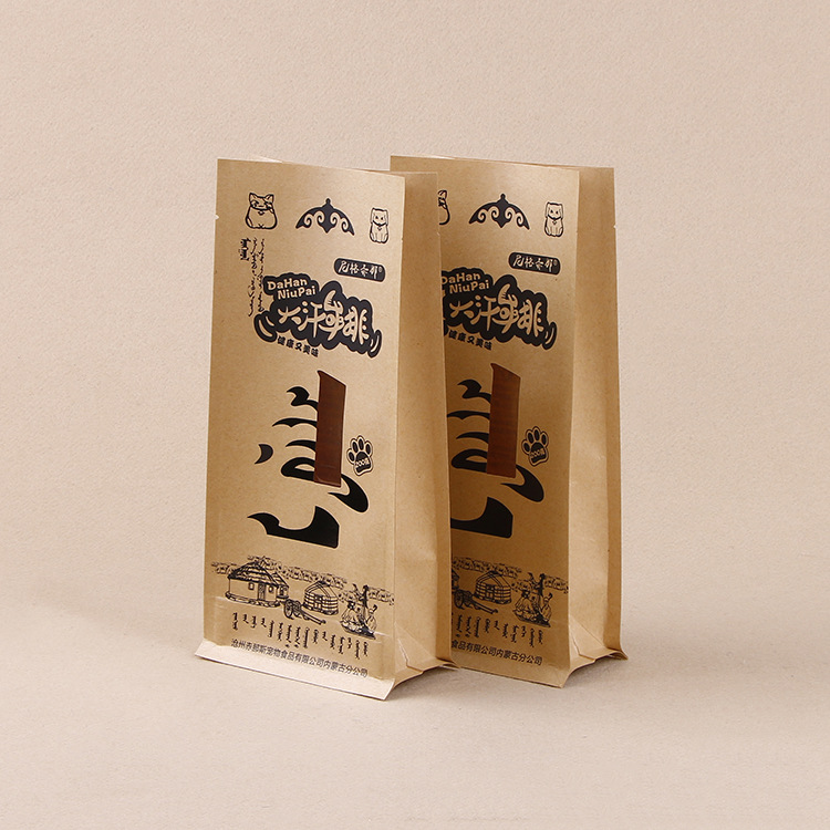 牛皮纸袋制定印刷宠物食品包装袋八边封狗粮猫粮自封自立袋铝箔袋