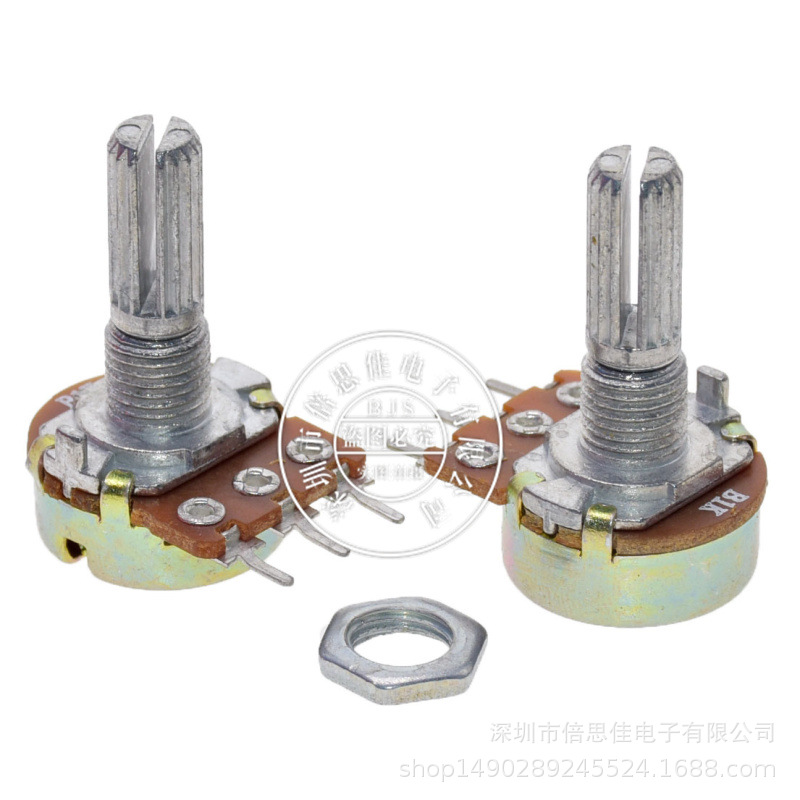 WH148型3脚单联电位器20MM轴长B1K2K5K10K20K50K100K250K500K1M
