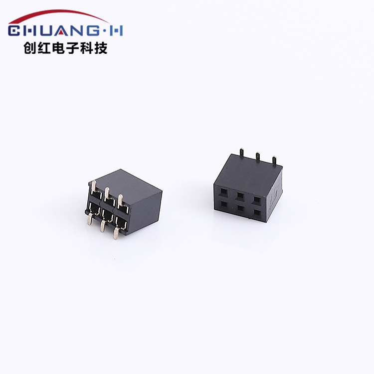 厂家直供2.54排母贴片塑胶高度7.1SMT端子接口U端 2*3PIN现货供应