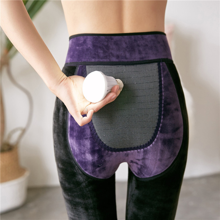 石墨烯量子養身功能褲  加絨加厚護腰護臀 保暖壹體外穿褲女