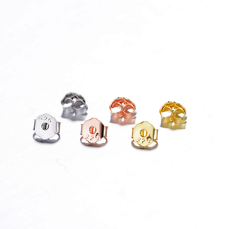 Plating Design Basic Style 1 Pair 925 Sterling Silver Geometric Ear Clip Ear Nuts