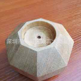 木制蜡烛台 工艺品蜡烛台盖子 创意家居蜡烛台装饰摆件菱形木制品