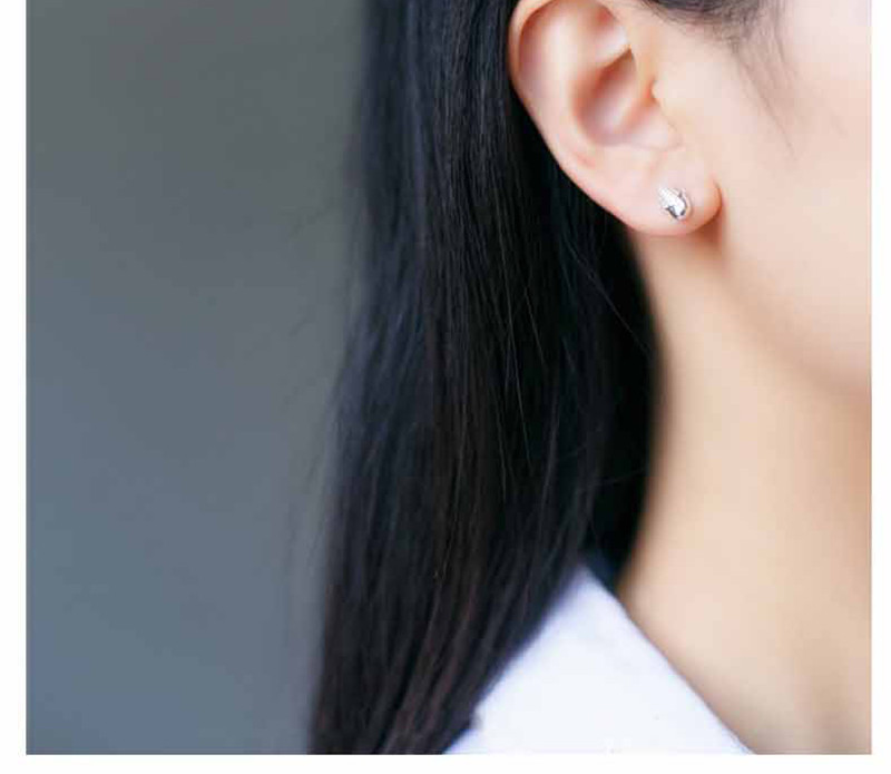 10g Weight No Inlaid Inlay Material Earrings, Ear Studs Classification Wedding, Travel Occasion Alloy Material Corn Pattern Women'S Gender Plating Design Fashion Style Gold, Silver Color Fashion Corn Plating Alloy No Inlaid Stud Earrings 11