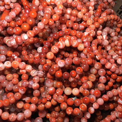 天然川料南红手链圆珠火焰红冰飘满色玛瑙手串无优化厂家特价批发|ms