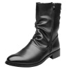 Martens, trend high boots pointy toe for leather shoes, footwear, Korean style