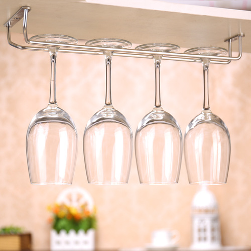 Dropshipping - 304 Stainless Steel Wine Glass Holder Upside Down Wine Glass Rack Hanging Wine Glass Mount