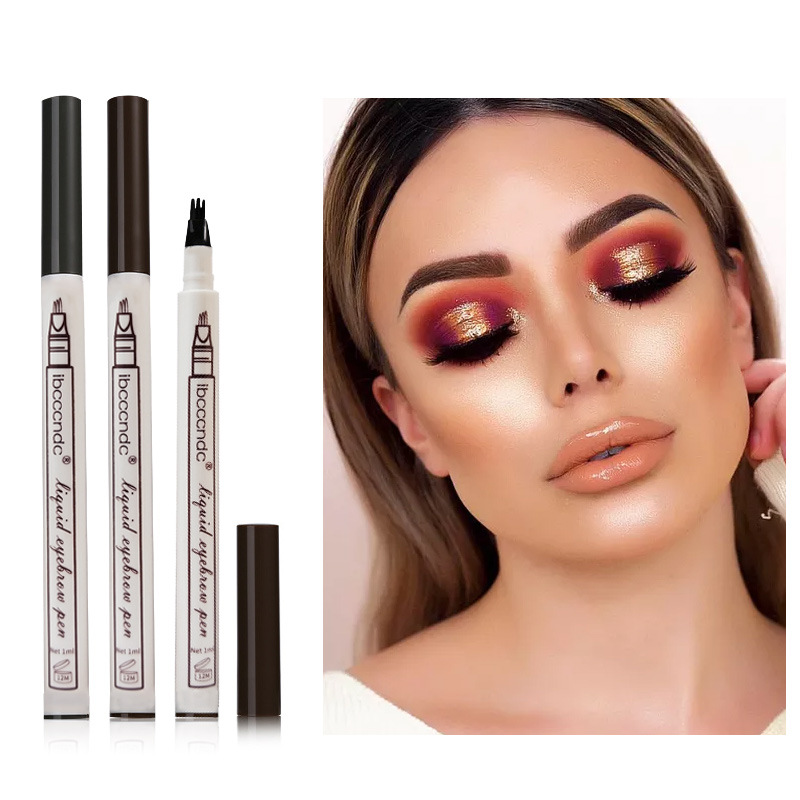 Lápiz para cejas Carina IBCCCNDC con tres o cuatro patrones grabados extremadamente finos, teñido, resistente al agua y líquido._voghion.com