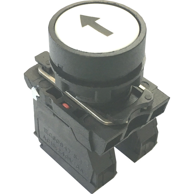 XB5防水型带箭头符号的白色按钮按钮开关印黑色箭头电梯控制用