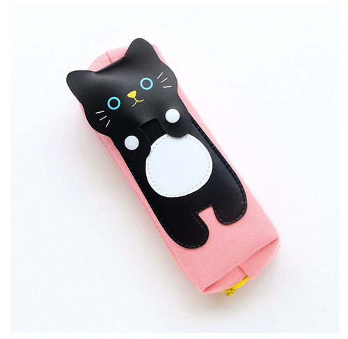 Creative Student Prizes Cartoon Simple Cat Animal Pen Bag School Supplies Canvas Pencil Bag Opening Gift