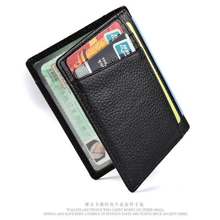 Fábrica primera capa de piel de vaca titular de la tarjeta genuino de piel de vaca cubierta de la licencia de conducir de vaca delgada cubierta de la tarjeta bancaria Certificado conjunto cubierta de la tarjeta de autobús