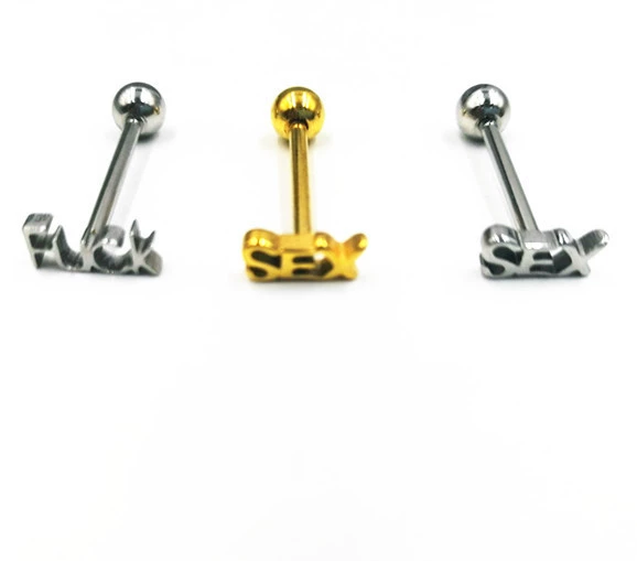 Physiological tongue piercing stainless steel