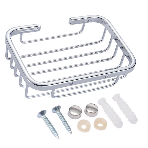 Shengruijia stainless steel small square soap net soap dish holder soap box bathroom hardware pendant customized hot sale