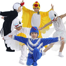 新款促銷卡通鴿子燕子黃鸝藍翎白鷺百靈鳥表演服兒童舞台演出服飾